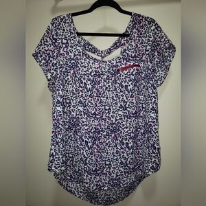 Torrid (EUC) Animal Navy Animal Print High-Low Zippered Pocket Top Size 1